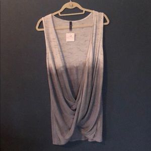 Drape front ombré gray tank